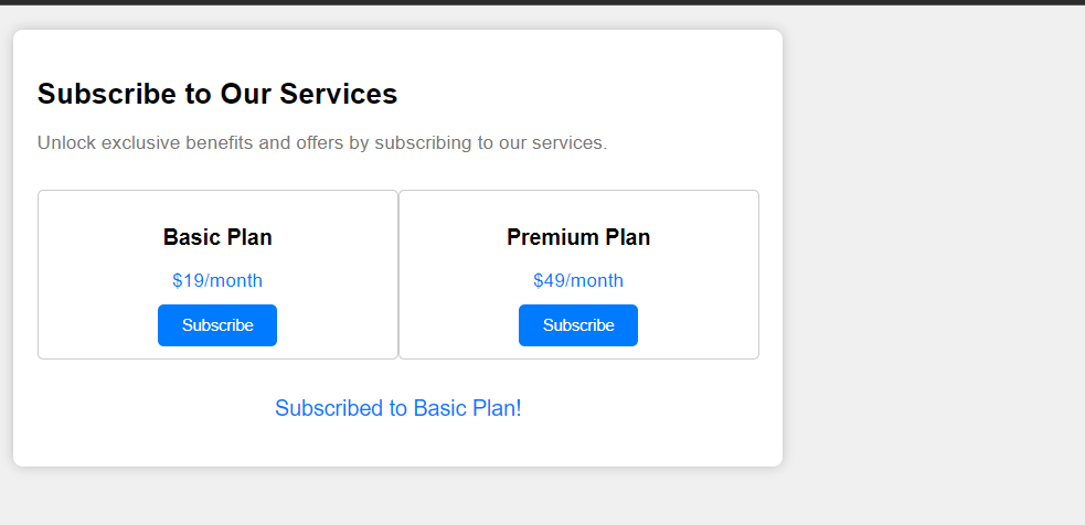 Subscription Services screenshot